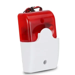 Mini Siren 12V Wired Strobe Siren Red Led Flashing Light & Sound Alarm Siren with Strobe Light