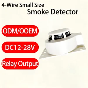 Mini Smoke Detector DC12-28V with NO/NC Dry Contact Relay Output for Building Fire Alarm