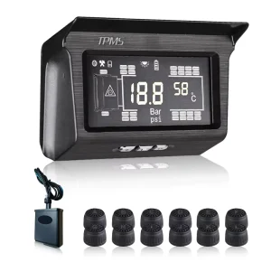 Mini Truck Car Tyres Alarm Digital Tire Pressure Monitor System Time Display Auto Safety Efficient Driving TPMS Sensor Solar