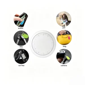 Minimalist Matte White GPS Smart Tracker Waterproof App Controlled Real Time Locator for Keys Bags Vehicles & Pets