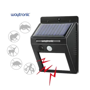 Motion Sensor Auto Alarm Solar Dog Bark Sound Wild Animal Repellent Device Audible and Visual Alarm for Outdoor Orchards Farms
