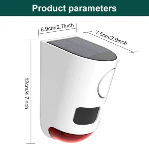 Motion Sensor Solar Security Light with 13 Built-in Sounds IP55 Water Resistant ABS Material Outdoor Animal Repeller Alarm