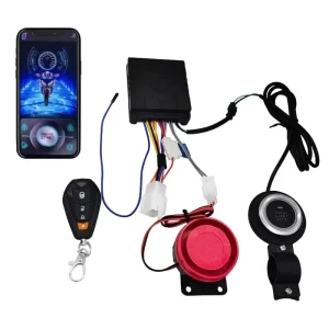 Motorcycle Remote Start Alarm System Universal Waterproof with Keyless Entry Mobile Phone App Control 10-50m Operating Range