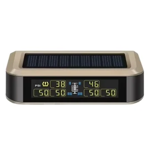 Motorcycle TPMS Tire Pressure Alarm Monitor 433.92 MHz Solar-Powered with Replaceable Battery