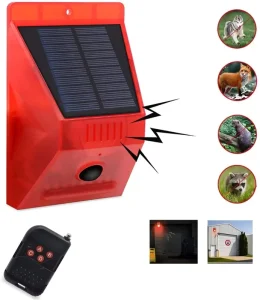 N911C Solar Alarm with RF Remote 129db Siren Solar Home Alarm System Outdoor IP65 Solar Intruder Alarm