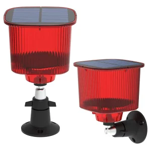 N911R Solar Alarm RF Remote 8pcs Flashing Led Light 129db Siren Solar Home Alarm System Outdoor Solar Alarm