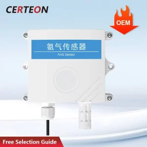 NH3 Ammonia Gas Detector Wall-Mounted Industrial Agricultural Gas Sensor Transmitter for Pig Farm Poultry House and Toilet