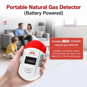 Natural Gas Detector Combustible Gas Alarm with Test Button Battery Powered for Home Kitchen RV Camper Safety Sensor