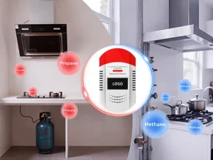 Natural Gas Detector with Warning Light Battery Powered for Kitchen Restaurant Apartment