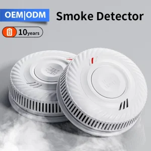 OEM 85Db High Decibel Audible and Visual Alarm TUV En14604 Smoke Alarm Certification Photoelectric 10 Year Smoke Detector