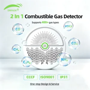 OEM ODM Custom Round Low Power Gas Monitor Wireless Cloud Alert Apartment Hotel Rental Bulk Safety Equipment