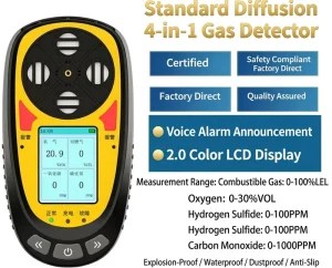 OEM Portable Gas Detector Analyzer Oxygen Analyzer Explosive Combustible Carbon Monoxide Detector Vibration Sound Light Alarm