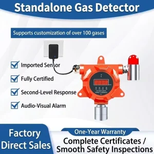 Orange Aluminum Alloy Standalone Gas Alarm Combustible Gas Detector Methane Propane Analyzer Audio Visual Light Alarm Model