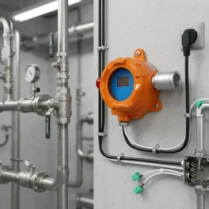 Orange Aluminum Alloy Standalone Gas Alarm Combustible Gas Detector Methane Propane Analyzer Audio Visual Light Alarm Model