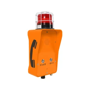 Orange Metal Button SOS Alarm Device With Warning Beacon Loud Speaker for Factory Tunnel Waterproof Emergency Telephone