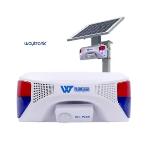 Outdoor 120DB Audio Visual Alarm Streets Security Voice Alarm Solar Infrared Sensor Deterrent Warning Sounder