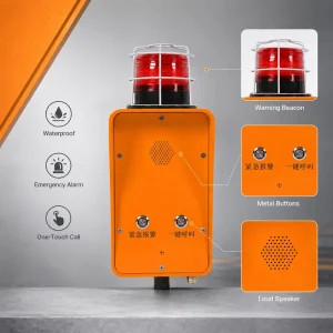Outdoor Emergency Alarm Terminal With Metal Buttons Beacon Speaker for Tunnel Roadside Waterproof Emergency Telephone