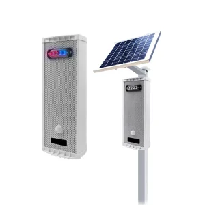 Outdoor IP65 PIR Infrared Motion Detector 120dB Sound Player Solar Strobe Light 433MHz Siren Alarm System Metal Battery Operated