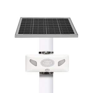 Outdoor IP65 Solar Powered Alarm with Microwave and Infrared Sensor Plastic Sound and Light Alert
