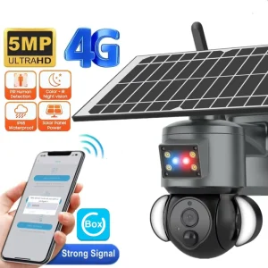 Outdoor Low Power Alarm Surveillance HD 3MP Security IP Wireless Wifi 4G CCTV Solar Floodlight Camera
