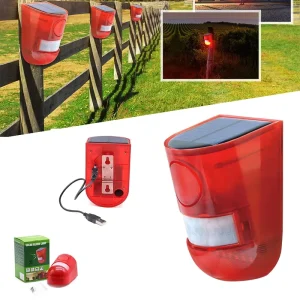Outdoor Solar Alarm System Outdoor Security Alarm 6LED Light Loud Siren with PIR Motion Sensor