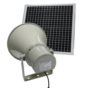 Outdoor Solar Powered Voice Alarm Prompter Speaker Infrared Human Motion Sensing with Safety Features for Parks