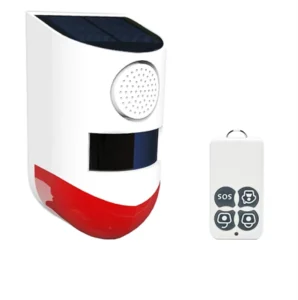 Outdoor Solar Wireless 433MHz PIR Detector Wall Mount Burglar Alarm Voice Recording & Siren IP65 Weatherproof