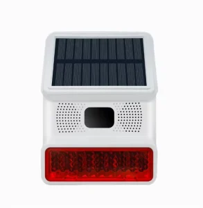 Outdoor Solar Wireless Sound and Light Alarm Human Body Sensing Infrared Indoor Anti theft Siren Horn 433MHz