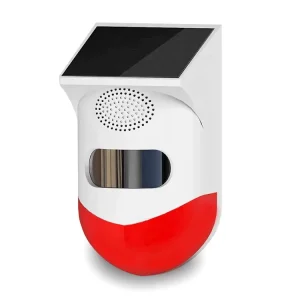 Outdoor Waterproof Sound Prompter Wireless Tuya WiFi Solar Infrared Motion Alarm Strobe Siren Detector