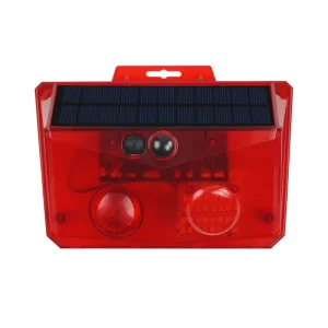 Outdoor Wireless Security System with Red LED Lamp PIR Motion Sensor Solar Alarm IP65 1200mAh Battery for Garden Use