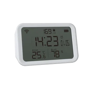 PC 4-in-1 Temperature Humidity Sensor with App Control Long-Distance Battery Operated