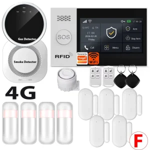 PG-107 Tuya Smart Home Security Alarm System GSM with Touch Screen 4G WiFi 433MHz Alexa Smart Life App Control
