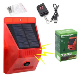 PIR Sensor Solar Warning Lights IP65 8LEDs DC Charge Timed to Scare off Crop Destroyers 1 8m High Power Broadcast Loudspeaker Wi