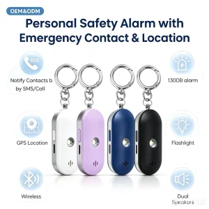 Personal Safety Alarm 130dB SOS Self Defense Keychain Emergency Security Device For Women Kids Walking Running Campus Travel