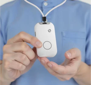 Personal Safety Alarm Necklace SOS Pendant 4G GPS Tracker for Elderly with Fall Detection and Call Button