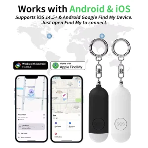 Personal Safety Alarm Tracker Anti Lost Locator Works with Phone Women Kids Elderly Personal Safety Device