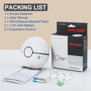 Photoelectric ABS Plastic Household Smoke Detector with Tamper Alarm 85 dB Alarm Sound Replaceable Batteries