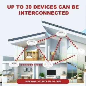 Photoelectric Interconnected Smoke Detector AS3786 Approved 10-Year Battery Fire Alarm