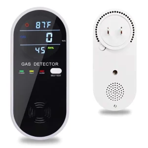 Plug-In Natural Gas Detector with Temperature and Humidity Sensor for Home and RV Use