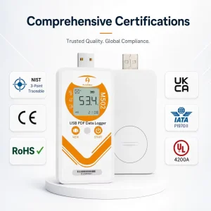Plug and Play USB Temperature Humidity Data Logger Mini Portable Recorder for Workshop Cold Chain Logistics