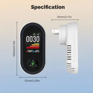 Plug in Carbon Monoxide Detector Temperature Humidity Sensor 3 in 1 Carbon Monoxide Alarm With Digital Display for Home Safety
