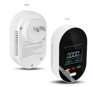Plug-in Carbon Monoxide Detector and Alarm with Temperature and Humidity Sensor, 3-in-1, Digital Display, Home and Travel