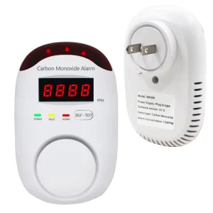 Plug-in Carbon Monoxide Detector with Voice Alert for RV, Kitchen, and Bedroom
