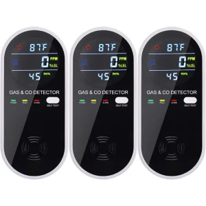 Plug in Carbon Monoxide and Gas Leak Detector Monitor 4 in 1 Carbon Monoxide and Gas Detector Propane LPG Gas Detector