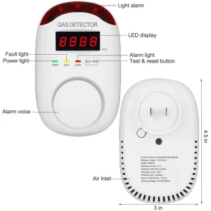 Plug in Natural Gas Detectors & Propane Gas Detectors for Home RV Combustible Gas Leak Detector Monitor for LNG LPG Methane