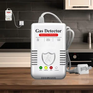 Plug in Natural Gas Leak Detector 5 Year Lifetime Wall Mounted Combustible Gas Alarm for Apartment Hotel Factory Security