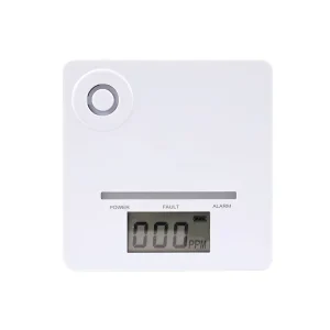Poisonous Gas Warning Alarm with Low Battery Alert, Plastic Housing, Wi-Fi, 10-20 m Detection Range, and App Support