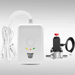 Portable 12V/220V LPG Gas Leak Detector with Shut-Off Valve and Combustible Gas Alarm System