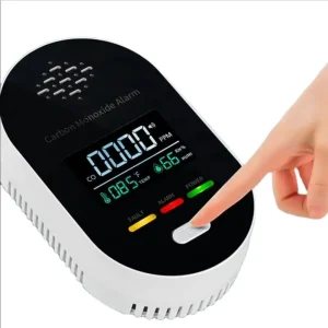 Portable 3-in-1 Carbon Monoxide Detector with Alkaline AA Battery and Continuous Tone Alarm