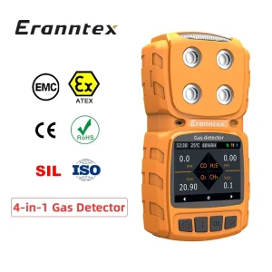 Portable 4-in-1 Combustible Gas Detector 0-100%LEL Sound Alarm Color Screen Curve Display LPG Leak Detection
